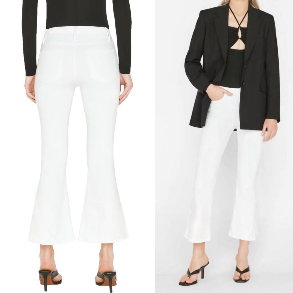 Frame Denim Le Crop Flare Mini Slits in in Blanc‎ - Picture 3 of 12